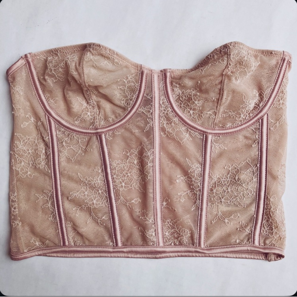 Zara Nude Lace Bustier Corset Top